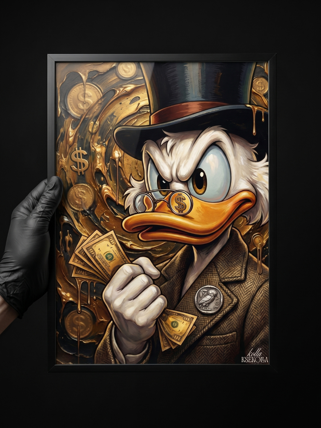 Money Duck — Πίνακας Oil Art | Gold Rush Edition