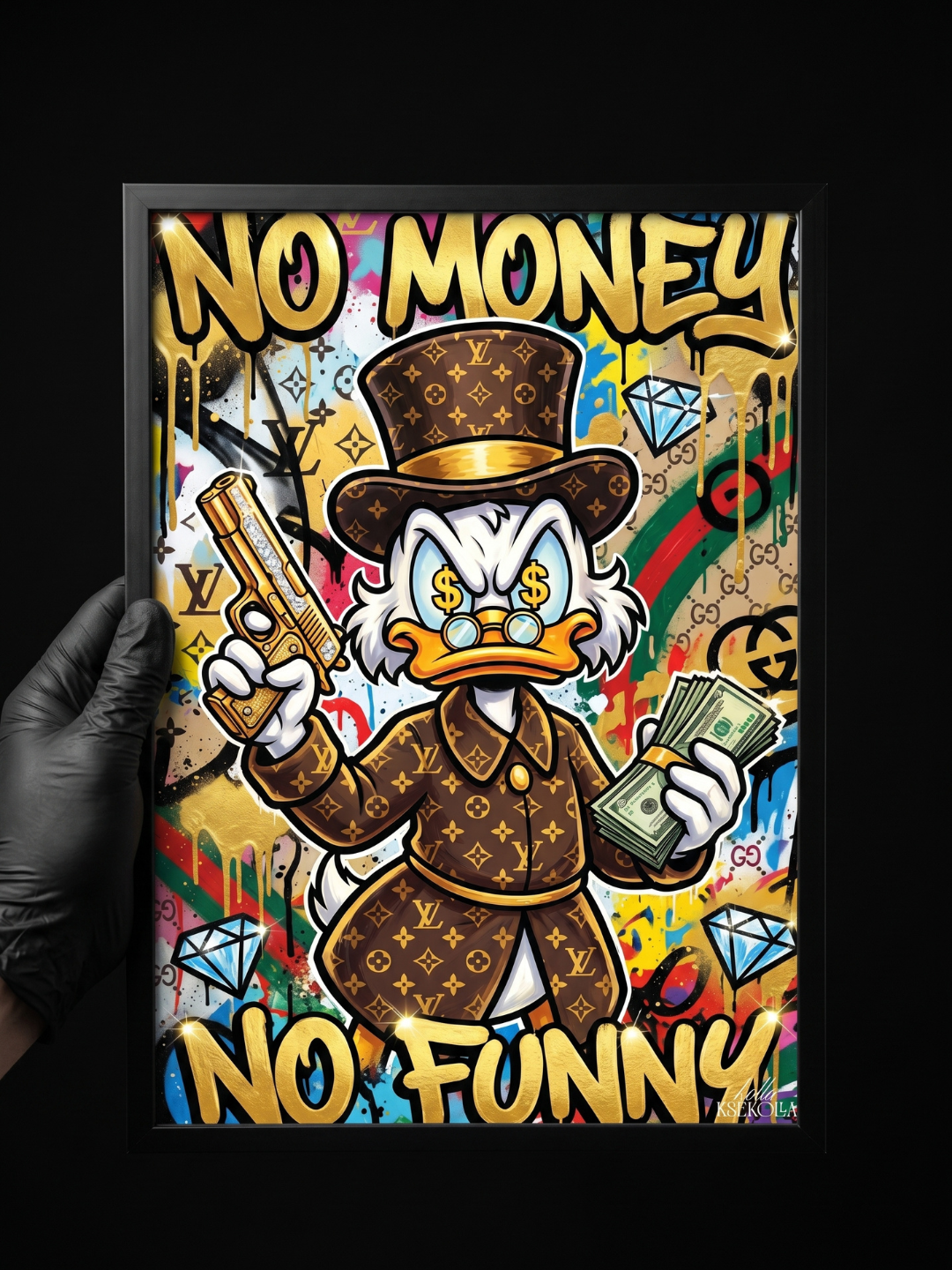 No Money No Funny — Πίνακας Pop Art | Gold Drip Edition