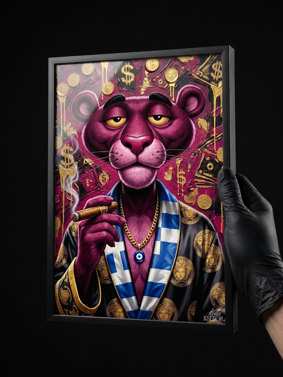 Pink Boss — Πίνακας Pop Art | Greek Mafia Edition