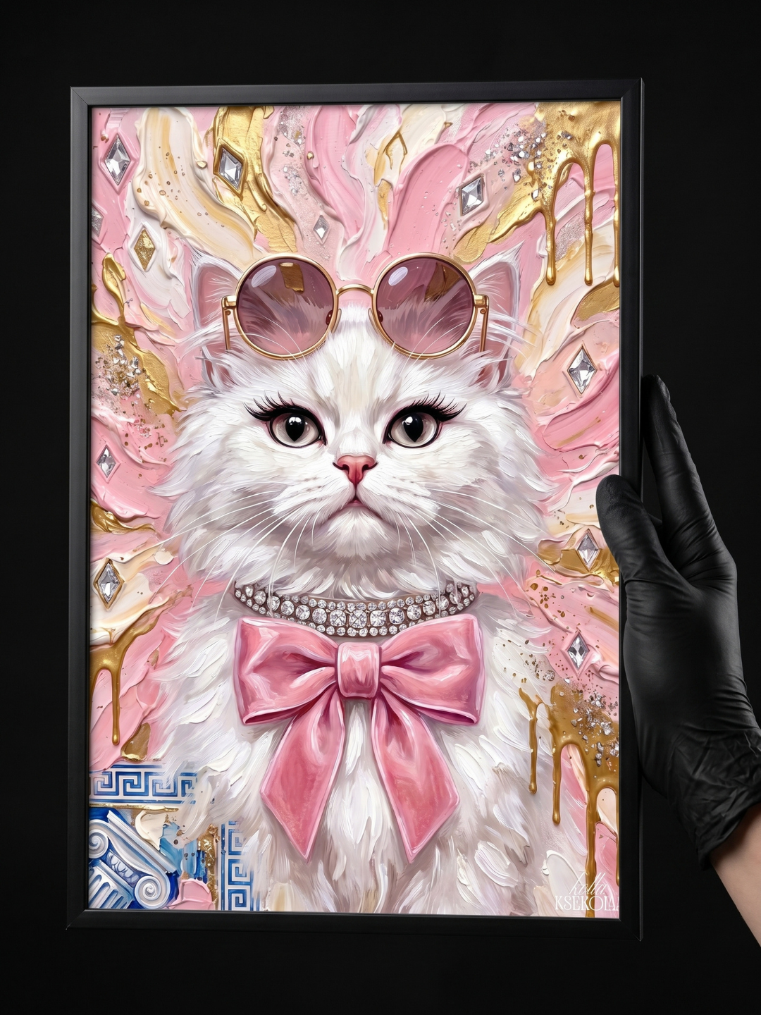 Pink Diva — Πίνακας Pop Art | Glam Cat Edition