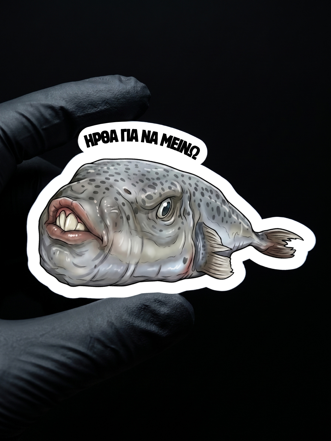 Λαγοκέφαλος Sticker «Ήρθα Για Να Μείνω»